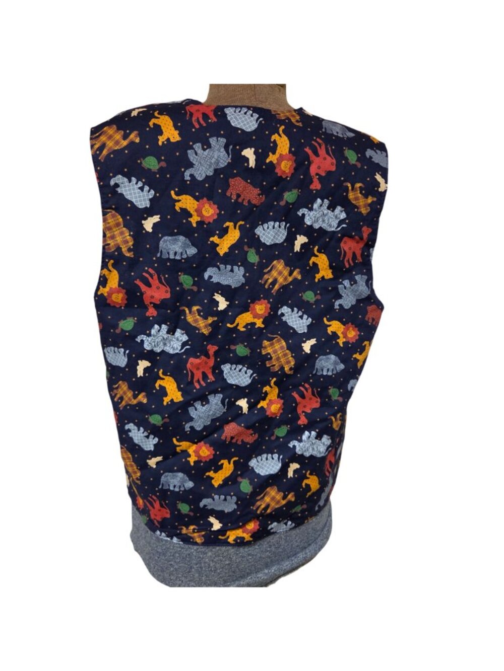 Noahs Ark Reversible Vest Animal Print Button Accents Womens Size M Handmade - Picture 4 of 10